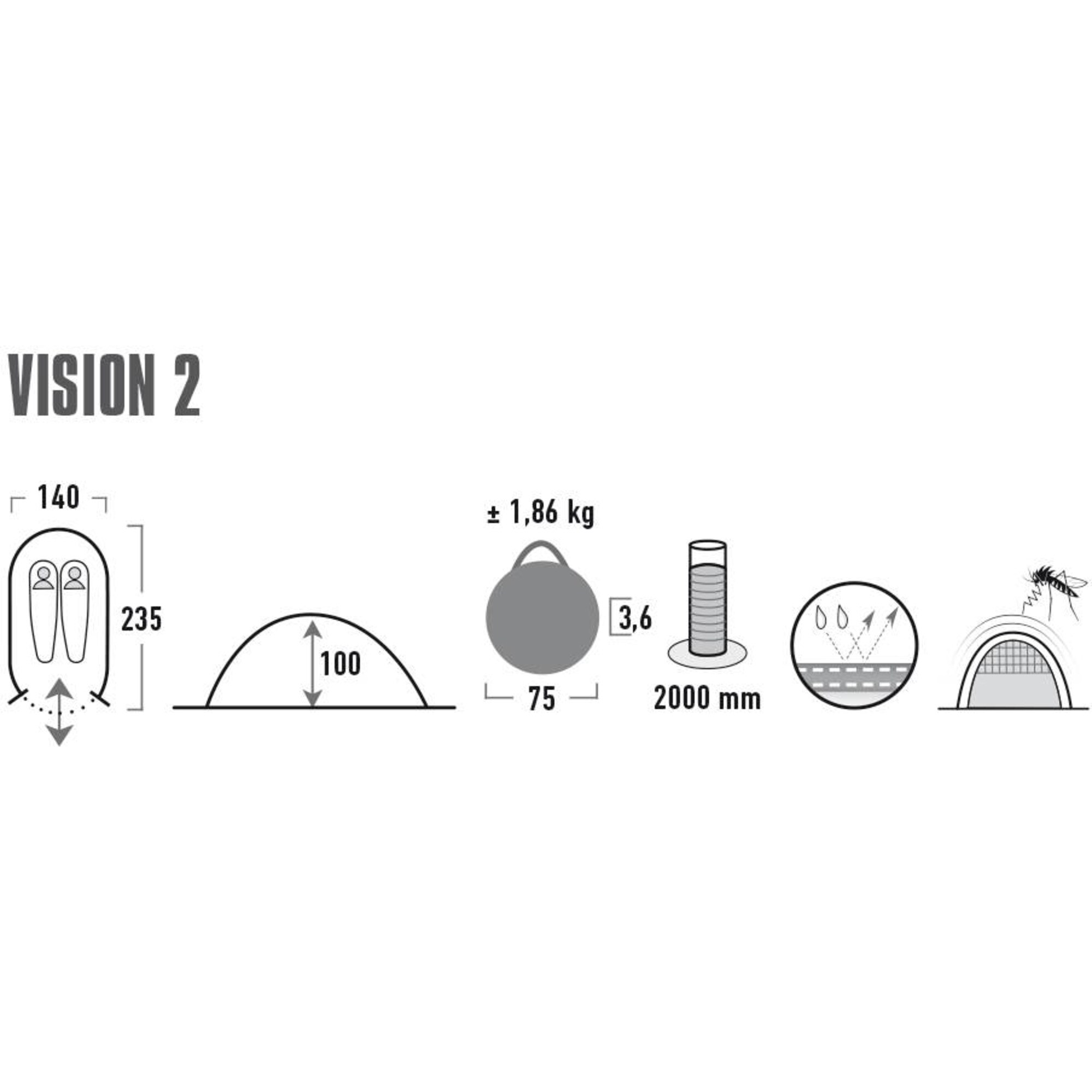 High Peak Zelt Wurfzelt Vision 2