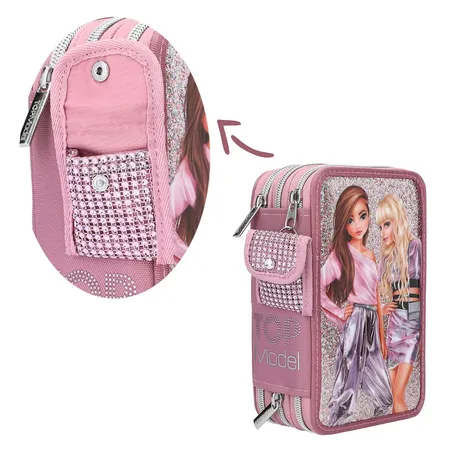 Depesche TOPModel 3-Fach Federtasche mit Glitzer GLITTER QUEEN