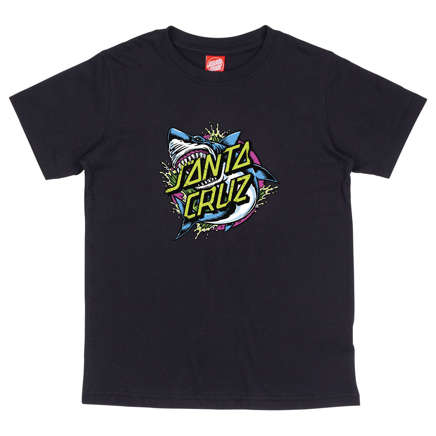 Santa Cruz Youth Shark Dot Front T-Shirt Dusty Blue