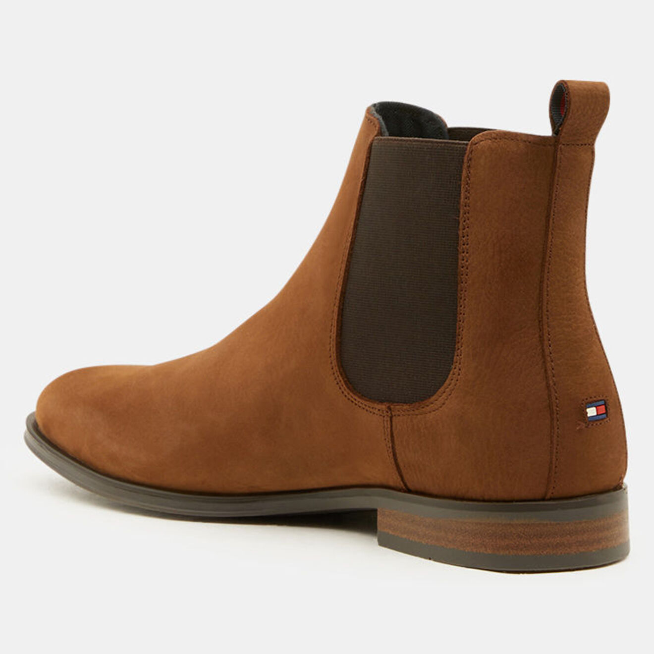Tommy Hilfiger Chelsea boots en Velours de Cuir Signature marron