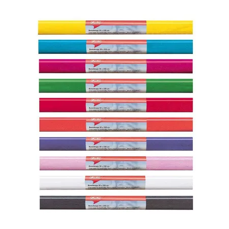Herlitz Bastelkrepp 50 x 250 cm, 10 Rollen in 10 verschieden Farben