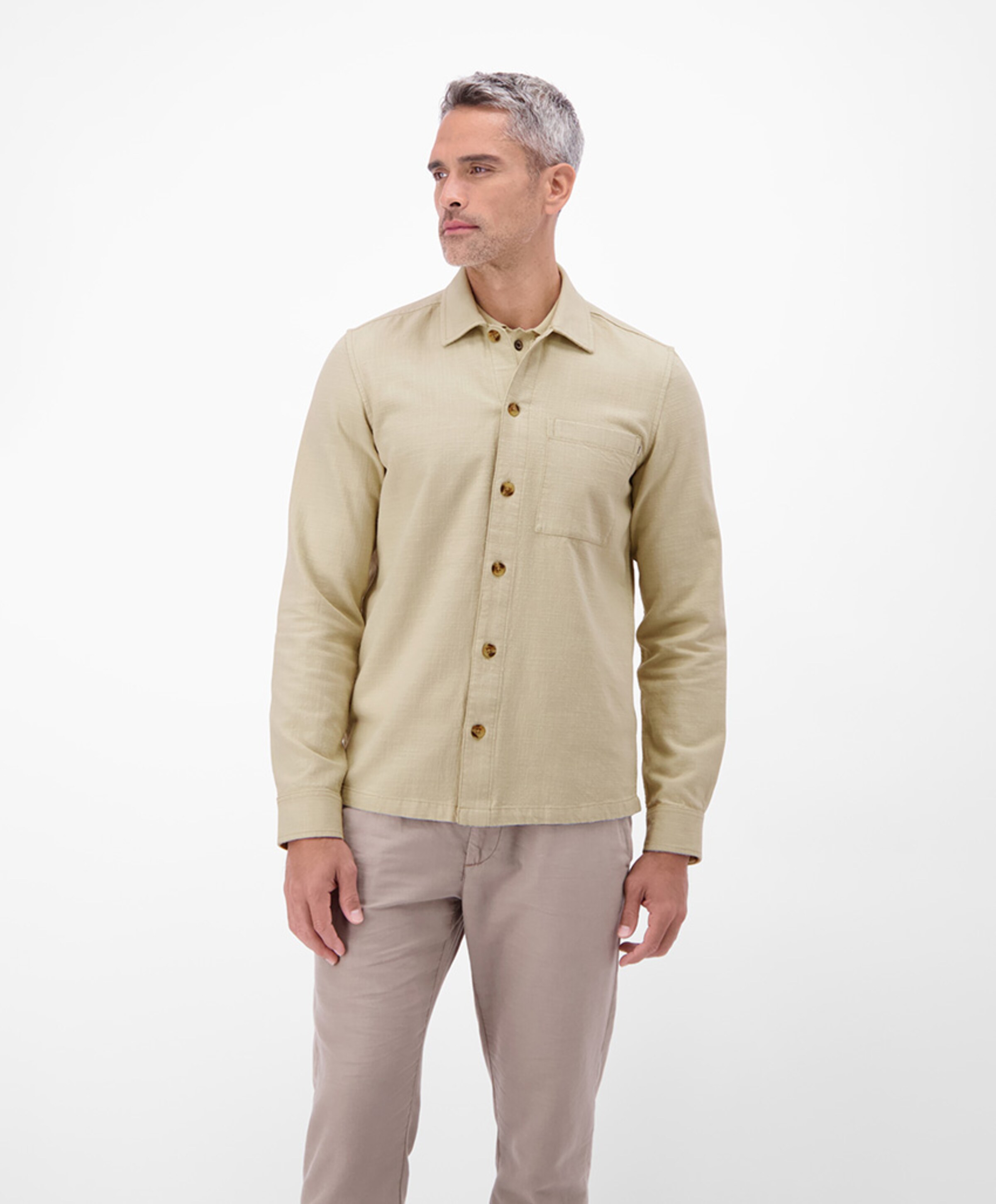 Lerros Heren overhemd lange mouw beige