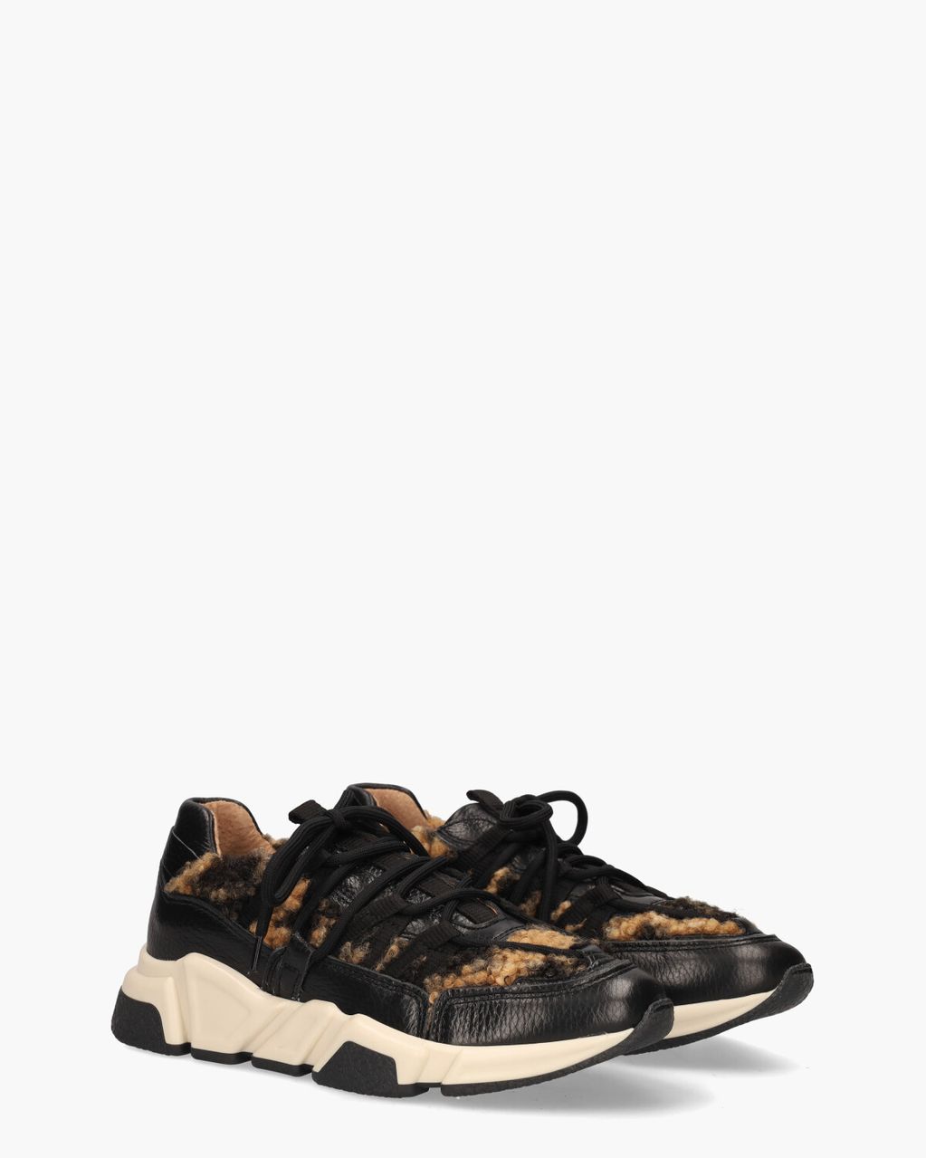 DWRS Label Los Angeles Teddy Zwart/Bruin Damessneakers