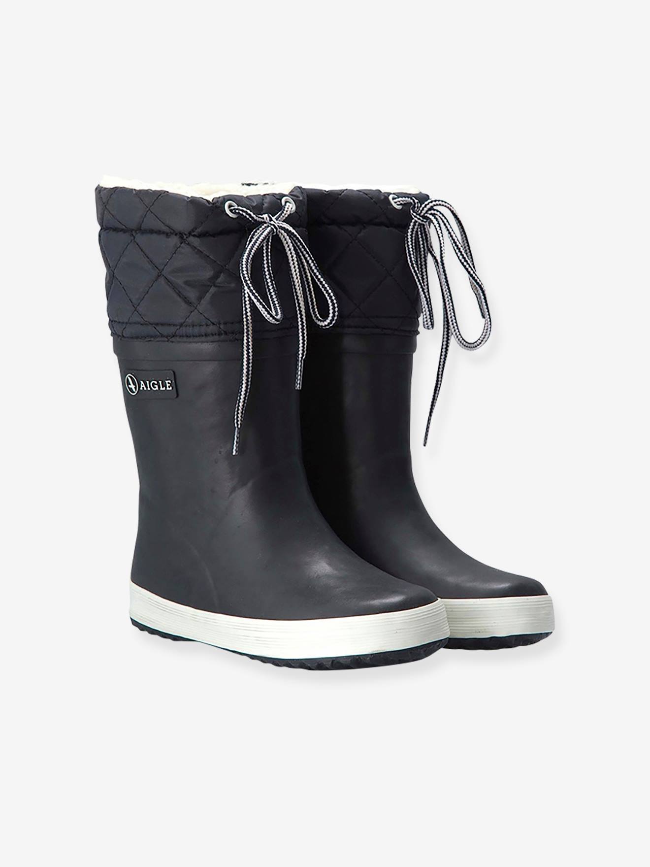 Botas de borracha Lolly Pop Giboulée AIGLE® pretas, tamanho médio, lisas