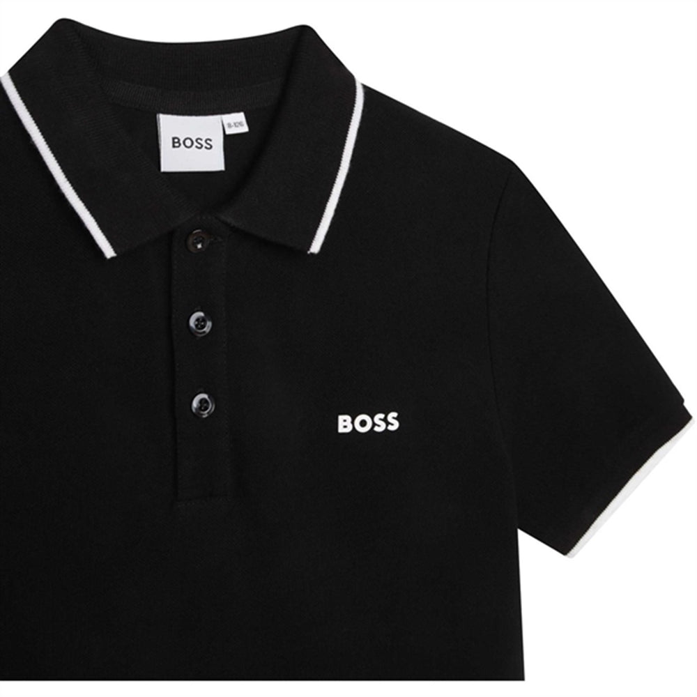 Short Sleeve Polo Black - Hugo Boss → Luksusbaby.dk