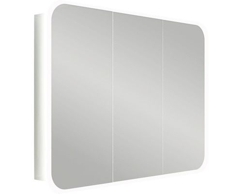 Spiegelkast, 3-deurs, 95x70cm, zacht wit, IP 44 (beschermd tegen vreemde voorwerpen en spatwater)