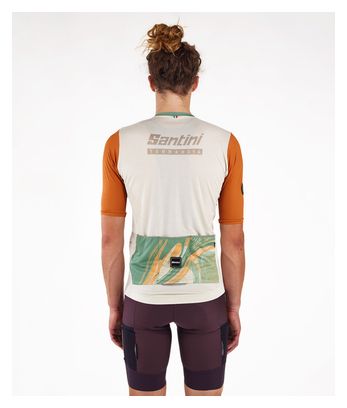 Maillot Manches Courtes Santini Sand Orange/Vert