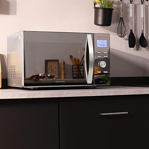 Cecotec Micro ondes avec Gril de 23 L ProClean 6110 Comptoir. 1280W, Numérique, Revêtement Ready2Clean et Technologie 3DWave, Écran LED, Noire, avec finitions en Acier inoxydable : Cuisine et Maison