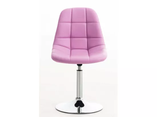 Chaise de bureau - Similicuir & Métal chromé - Rose - Emil