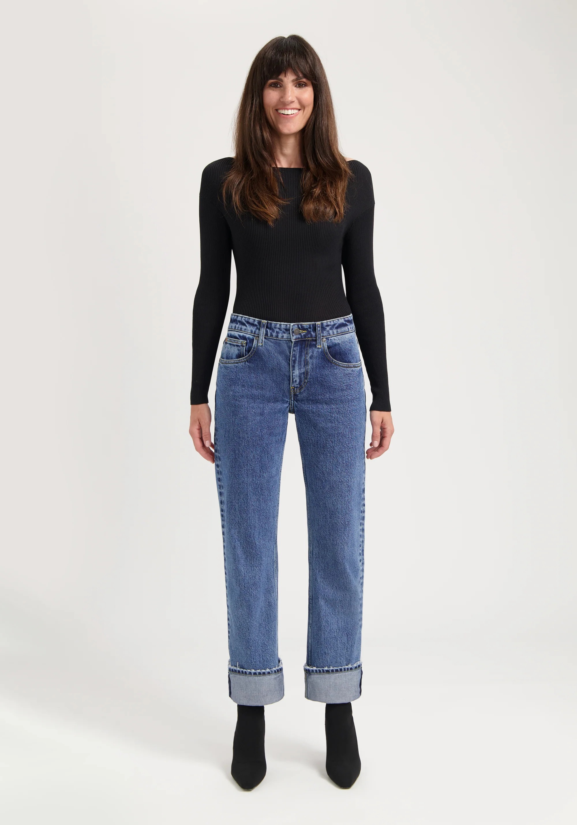 Mud Jeans Damenjeans Carry Mid Straight Stone Vintage