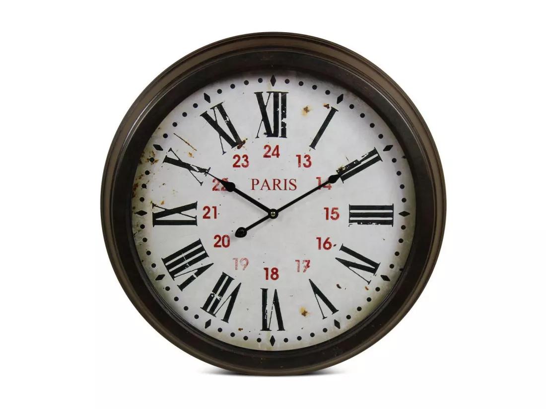 Horloge ancienne murale paris Métal Blanc - Décoration d'Autrefois