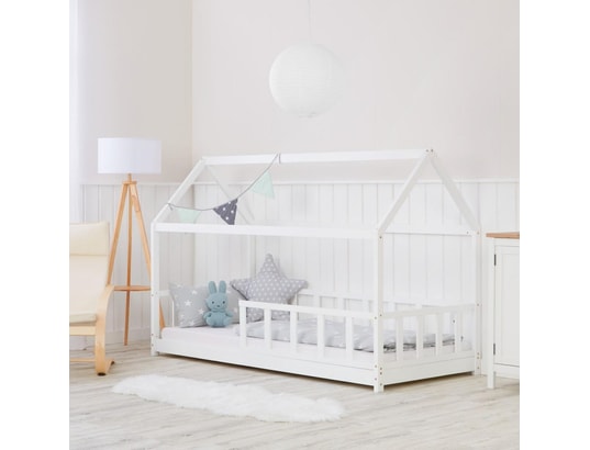 HOMESTYLE4U - Lit enfant Lit d'enfant 90x200 cm lit cabane montessori avec barriere