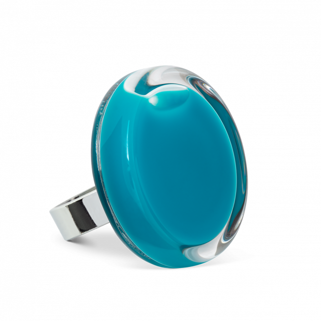 Bague en verre soufflé - Cachou Medium Milk