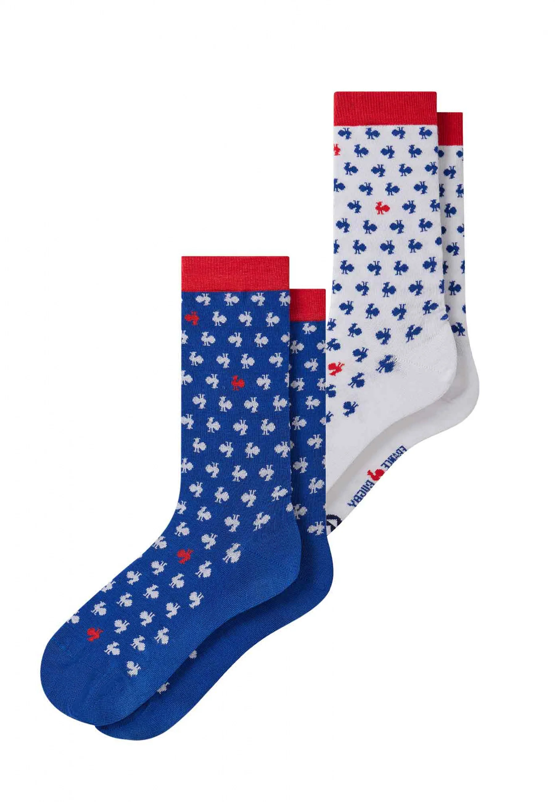 Duo de chaussettes en coton-Lucas Duo Coq Bleu Blanc Rouge XV de France