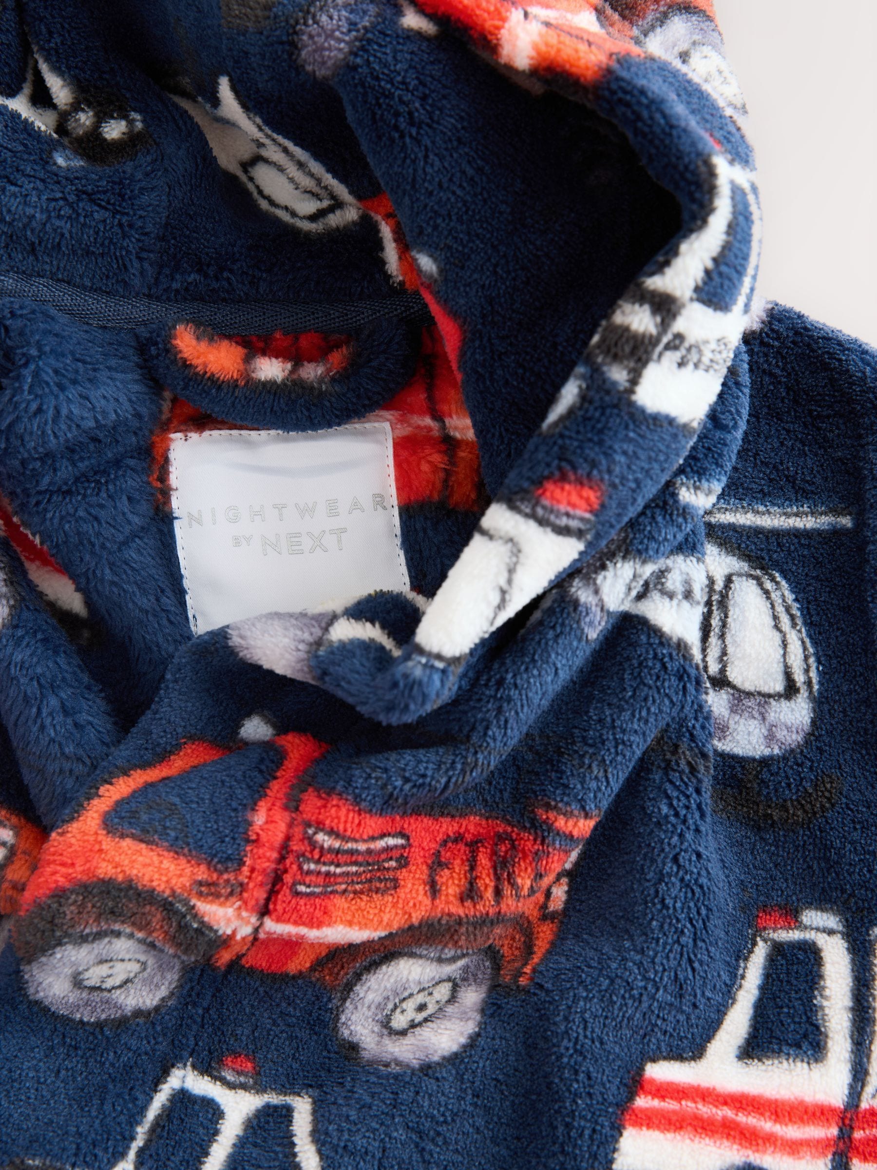 Blauw met hulpverleningsvoertuig - Jurk (9mnd-12jr)