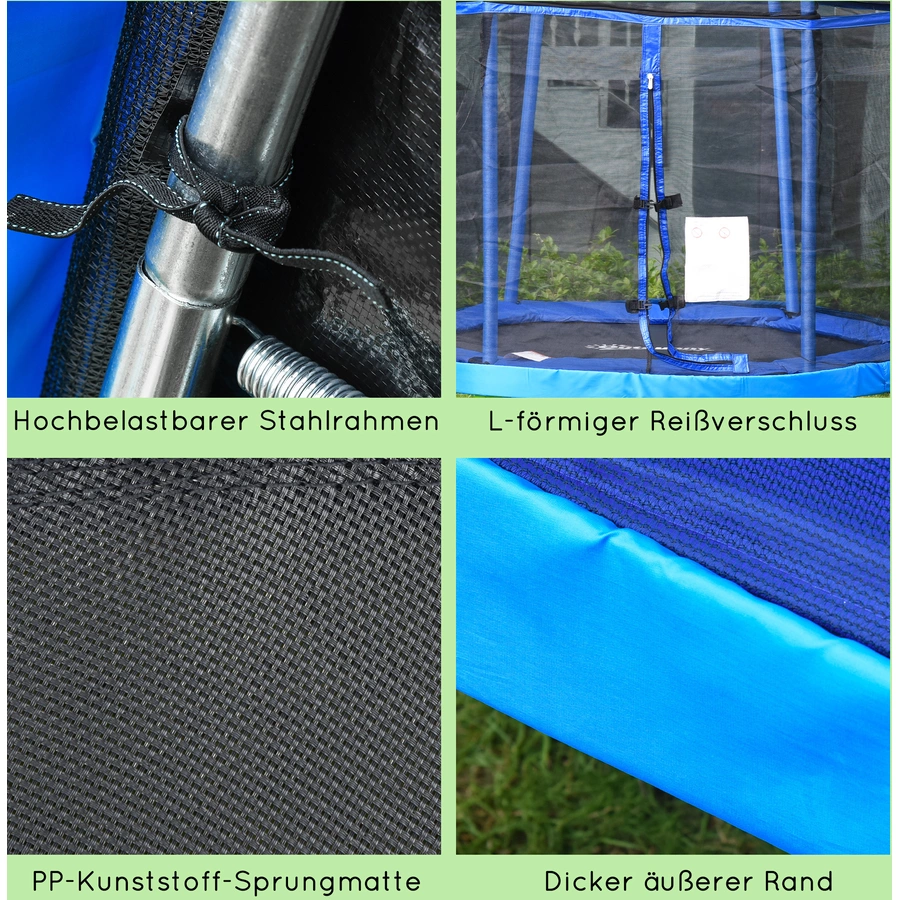 HOMCOM Kinder Trampolin mit PE Netz bunt