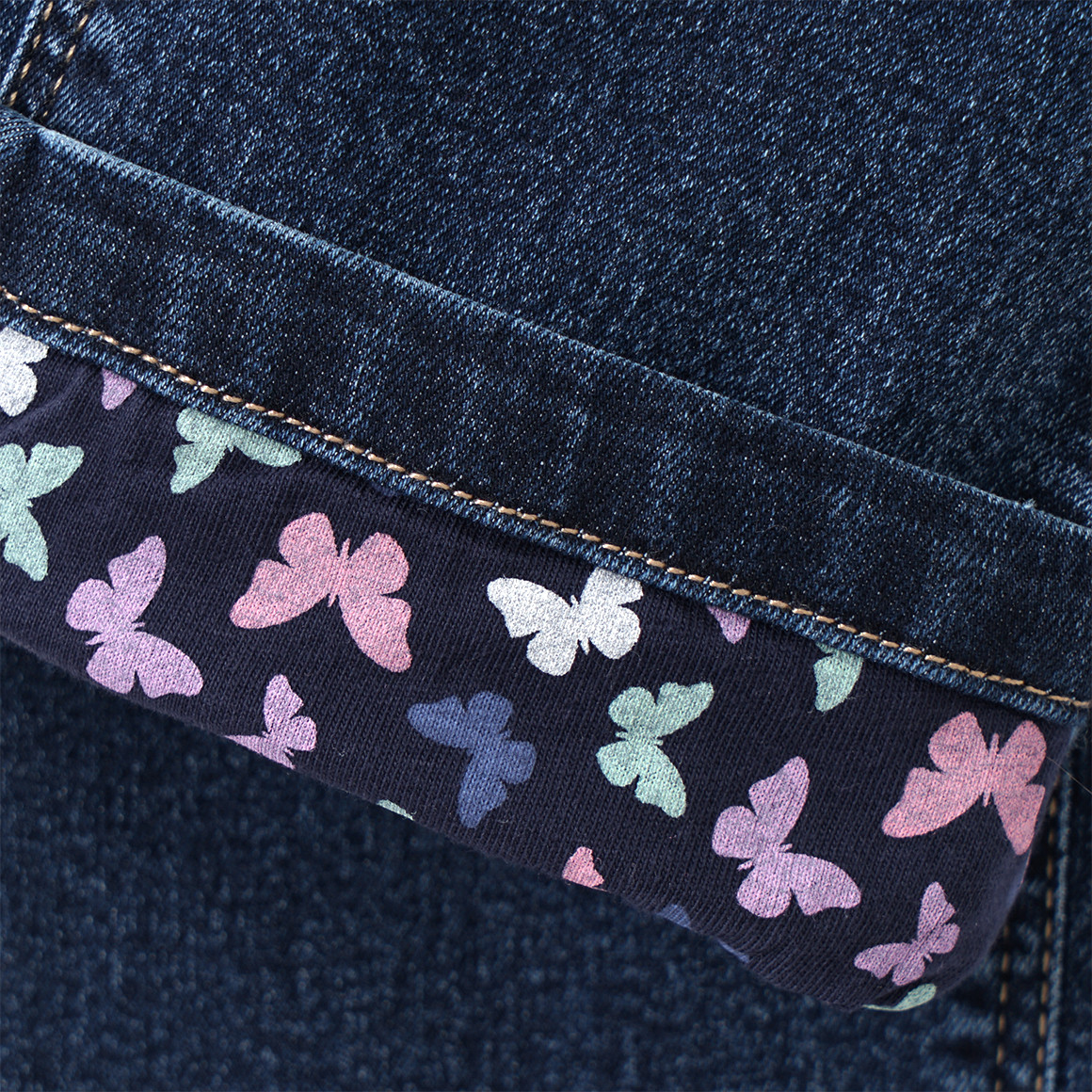 Yigga Mädchen Thermo-Jeans im Slim-Design dunkelblau
