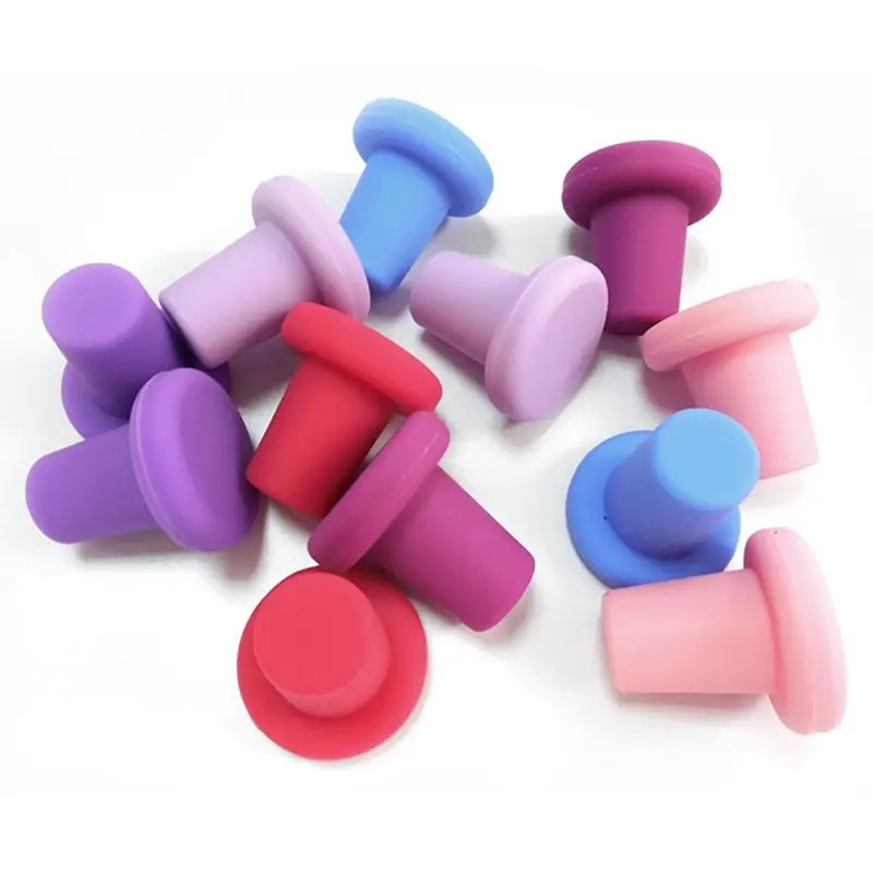 (10er Set) Ø34mm Silikon Flaschen Verschluss Wiederverwendbarer Deckel Stopper  für Wein / Whiskey / Champagner - Assortiert