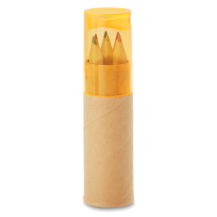 GiftRetail MO8580 - PETIT LAMBUT Tube de 6 crayons de couleur