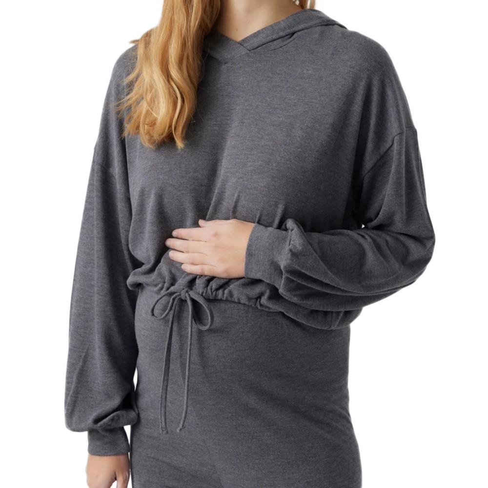 Mamalicious Sweat à Capuche Gris Femme Mamalicious Cassie