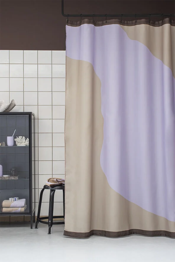 Mette Ditmer NOVA ARTE shower curtain Light grey / cobalt