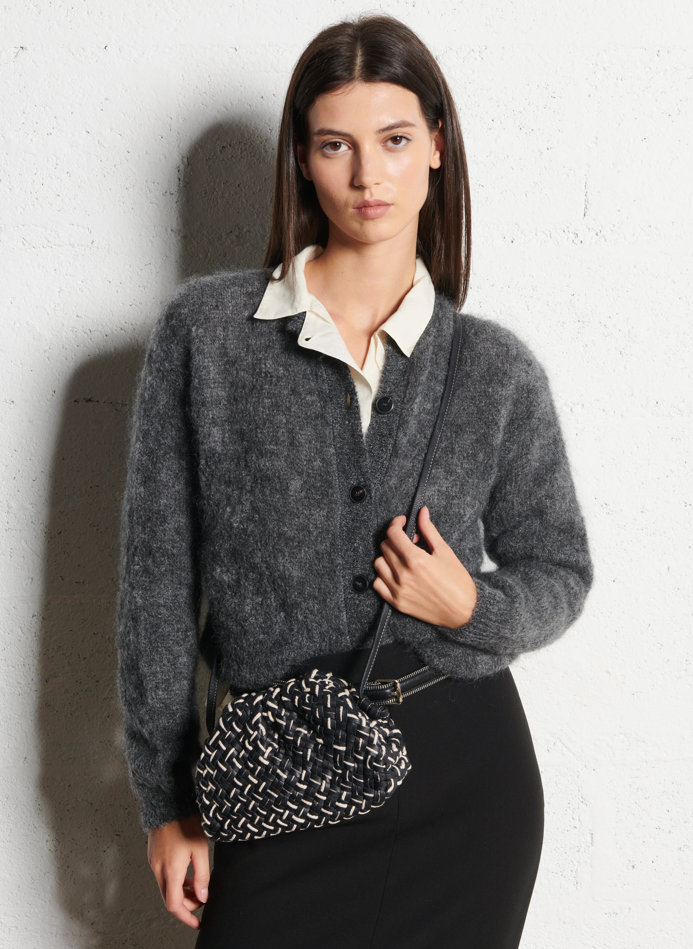 LUNA - Sac pochette en cuir| Noir