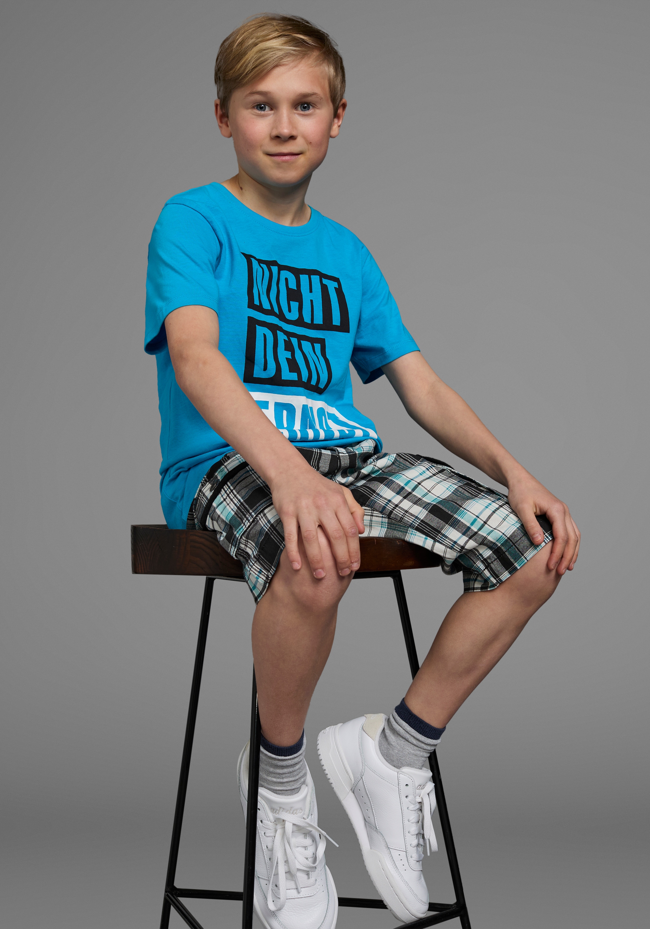KIDSWORLD T-Shirt »mit Spruch: NICHT DEIN ERNST«, Kurzarm,  Basic-Passform,  mit trendigem Aufdruck