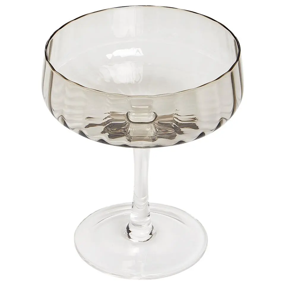 QUARTZ - Champagnecoupe set van 4 - Grijs - Glas