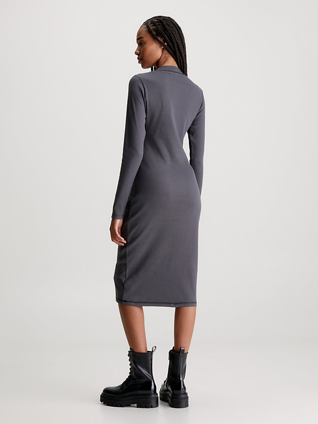 Vestido longo canelado justo