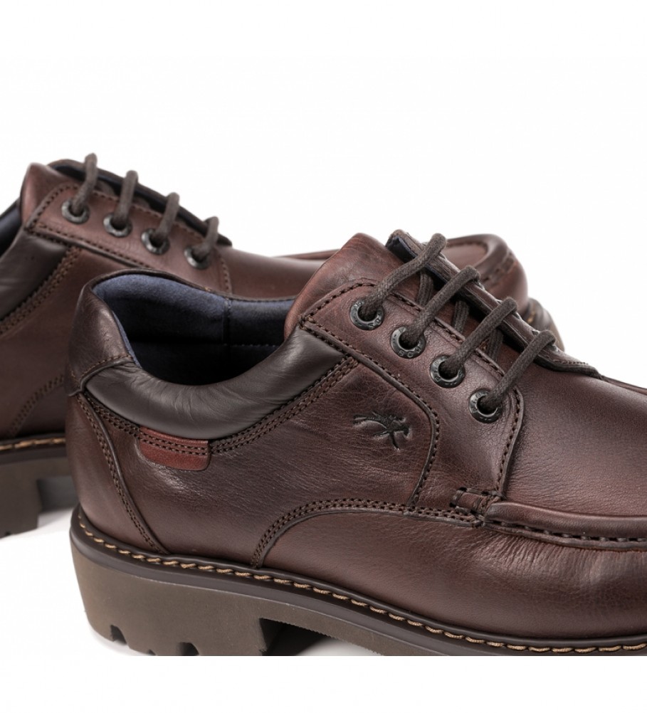Sapatos de couro Fluchos F1320 marrom médio