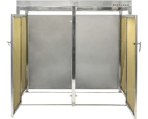 WESTMANN bakkenkast inclusief twee plantenbakken, 134 x 84 x 125 cm, zilverkleurige houtlook