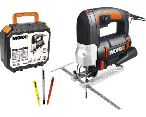 WORX 650W WX478.1 decoupeerzaag met pendelslag, inclusief koffer en accessoires