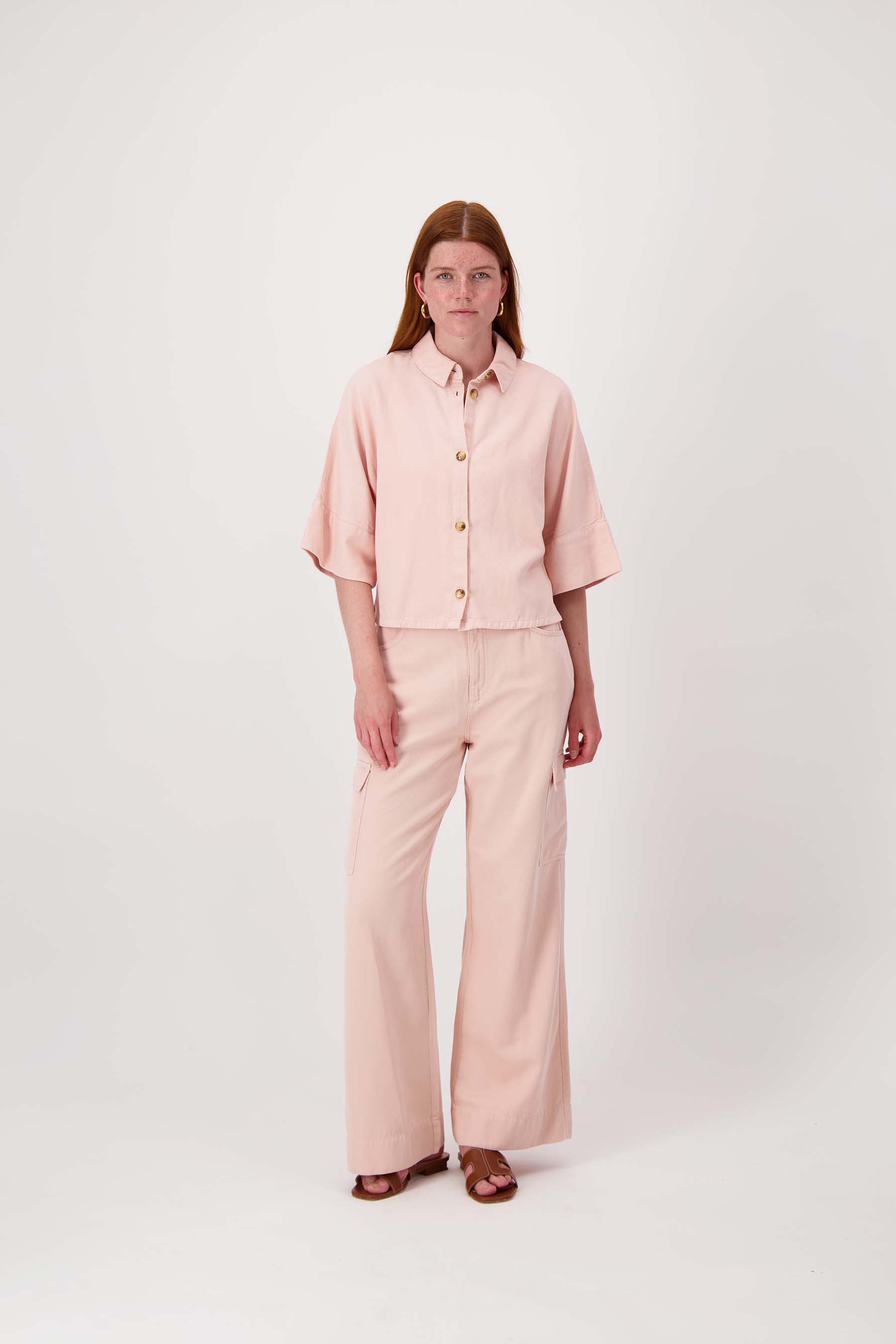 cropped boxy model blouse