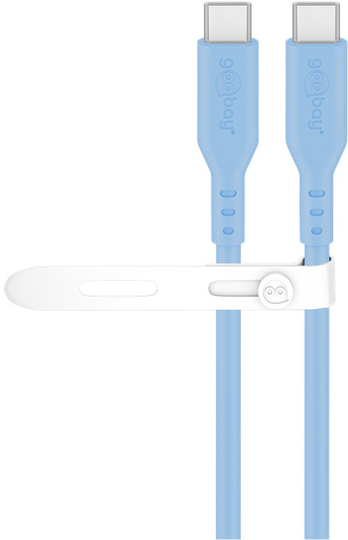 (1.5 m) 60W USB C auf USB C Silikon Ladekabel Fast Charge Datenkabel (77741) - Blau