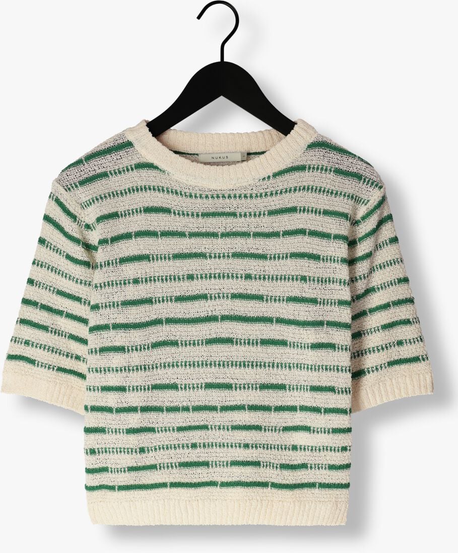 NUKUS groene nukus trui vinna pullover ss stripe