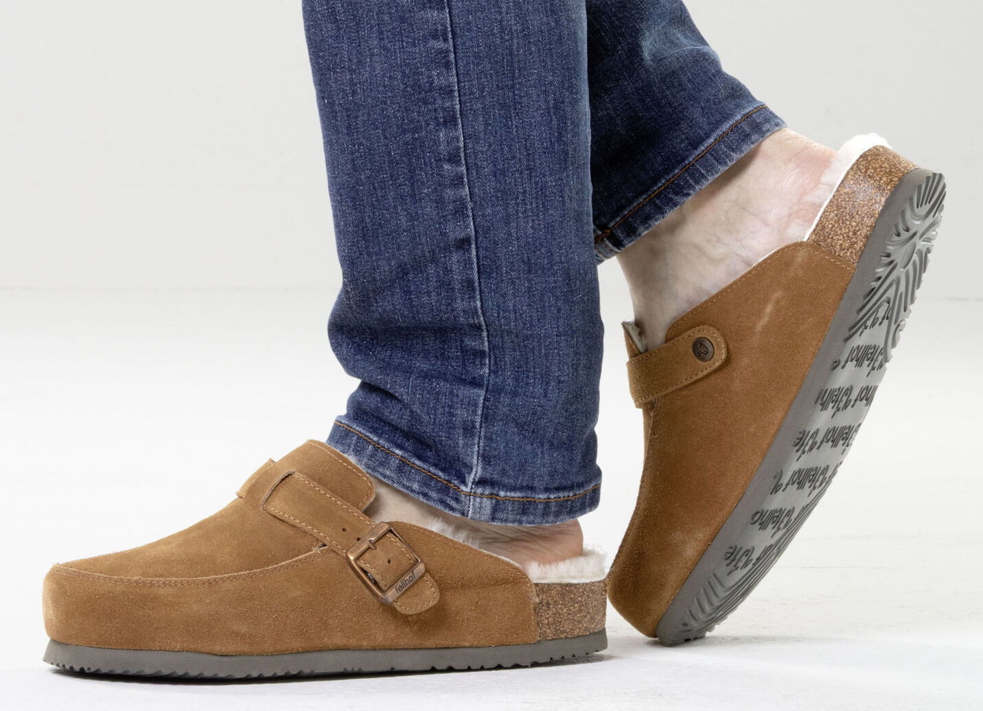 Gefütterte Herren-Clogs, mit Lammfell