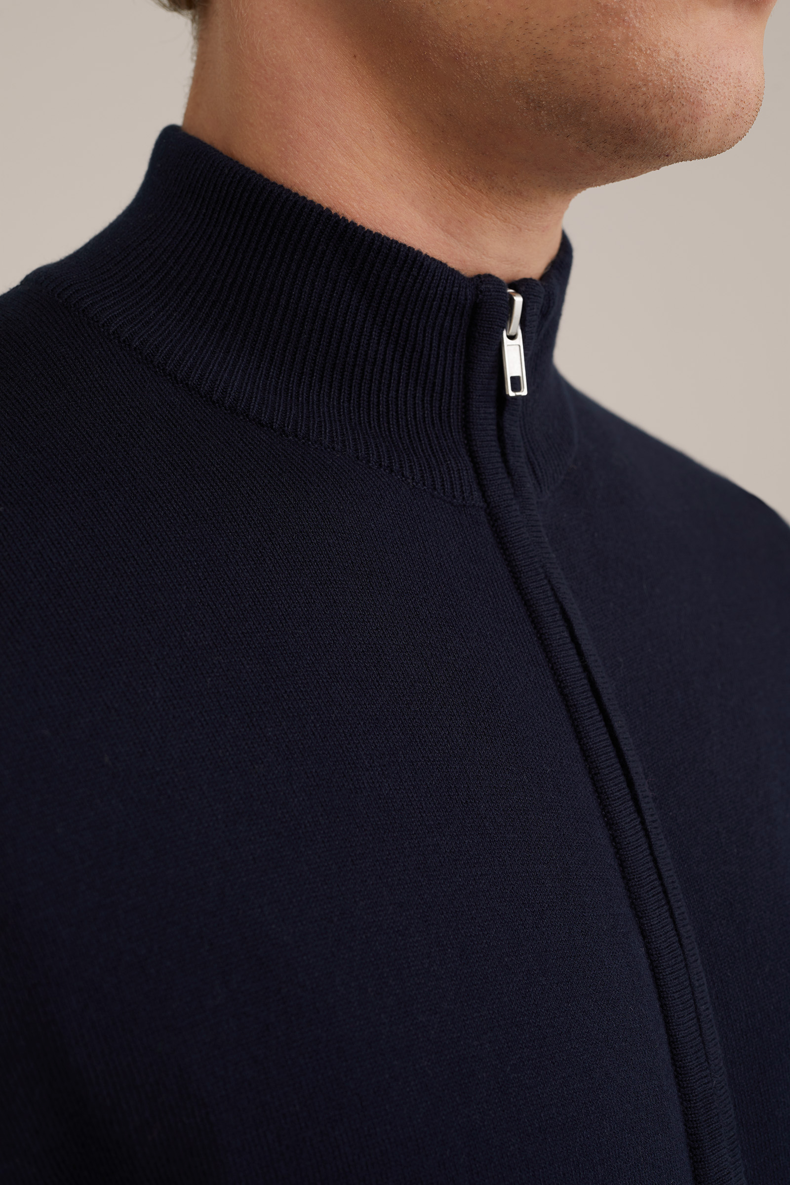fijngebreide vest Fundamentals Donkerblauw