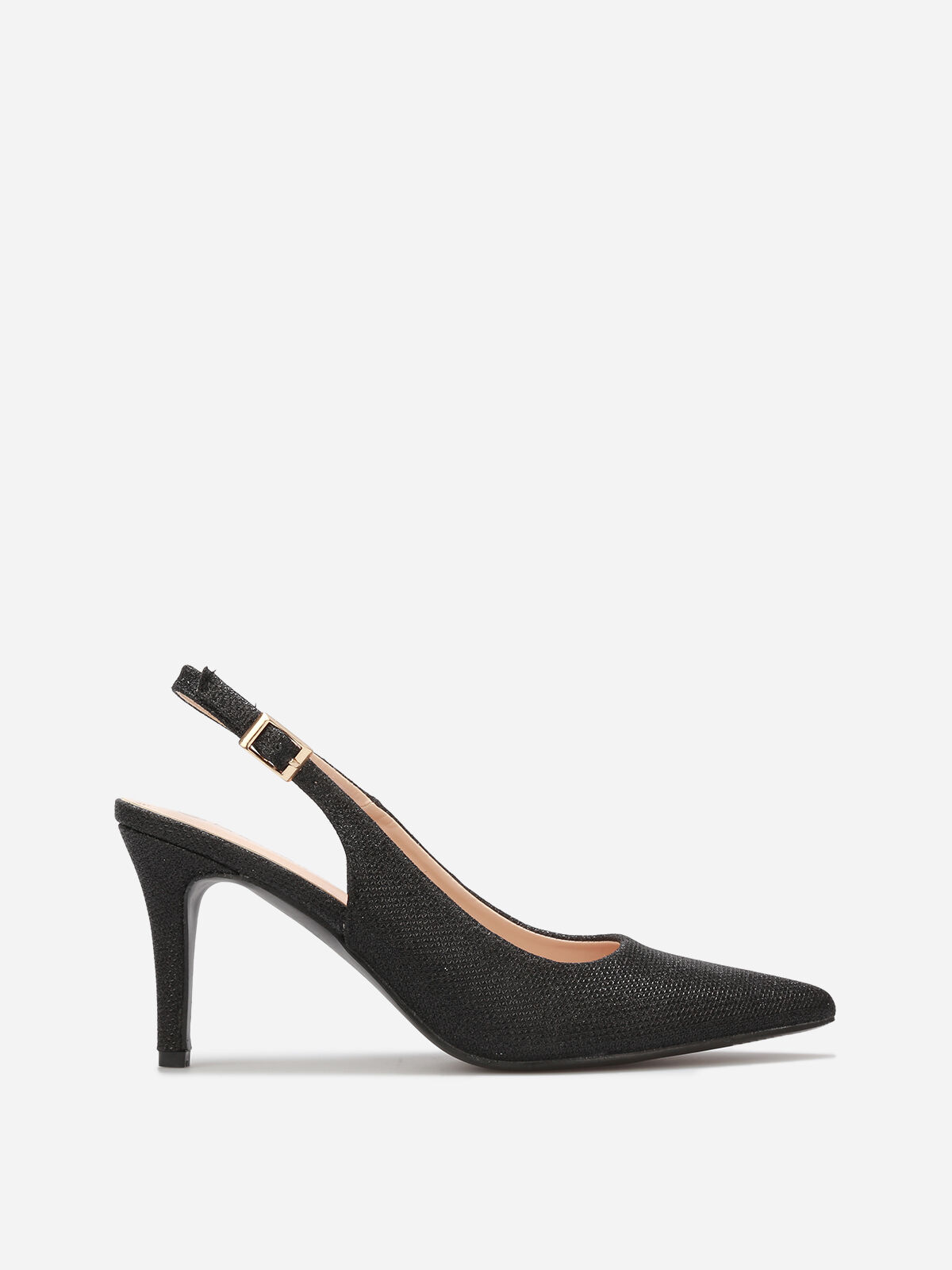 Escarpins slingback à paillettes- Noir