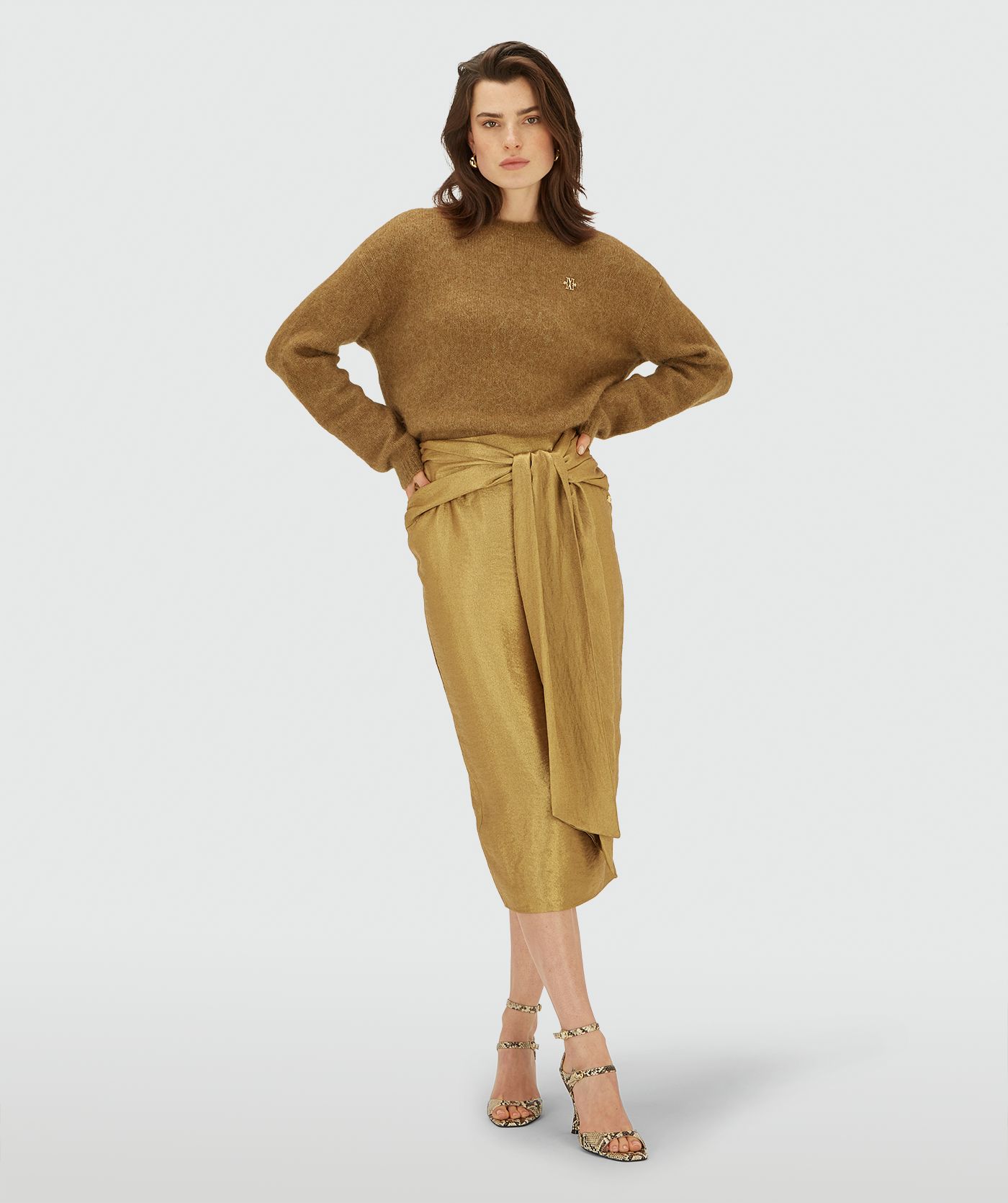 JV-JAIME fitted midirok - dark gold