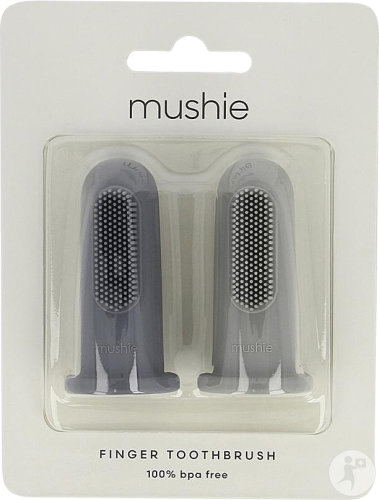 Mushie Brosse À Dents De Doigt Bébé Stone 2 Pièces