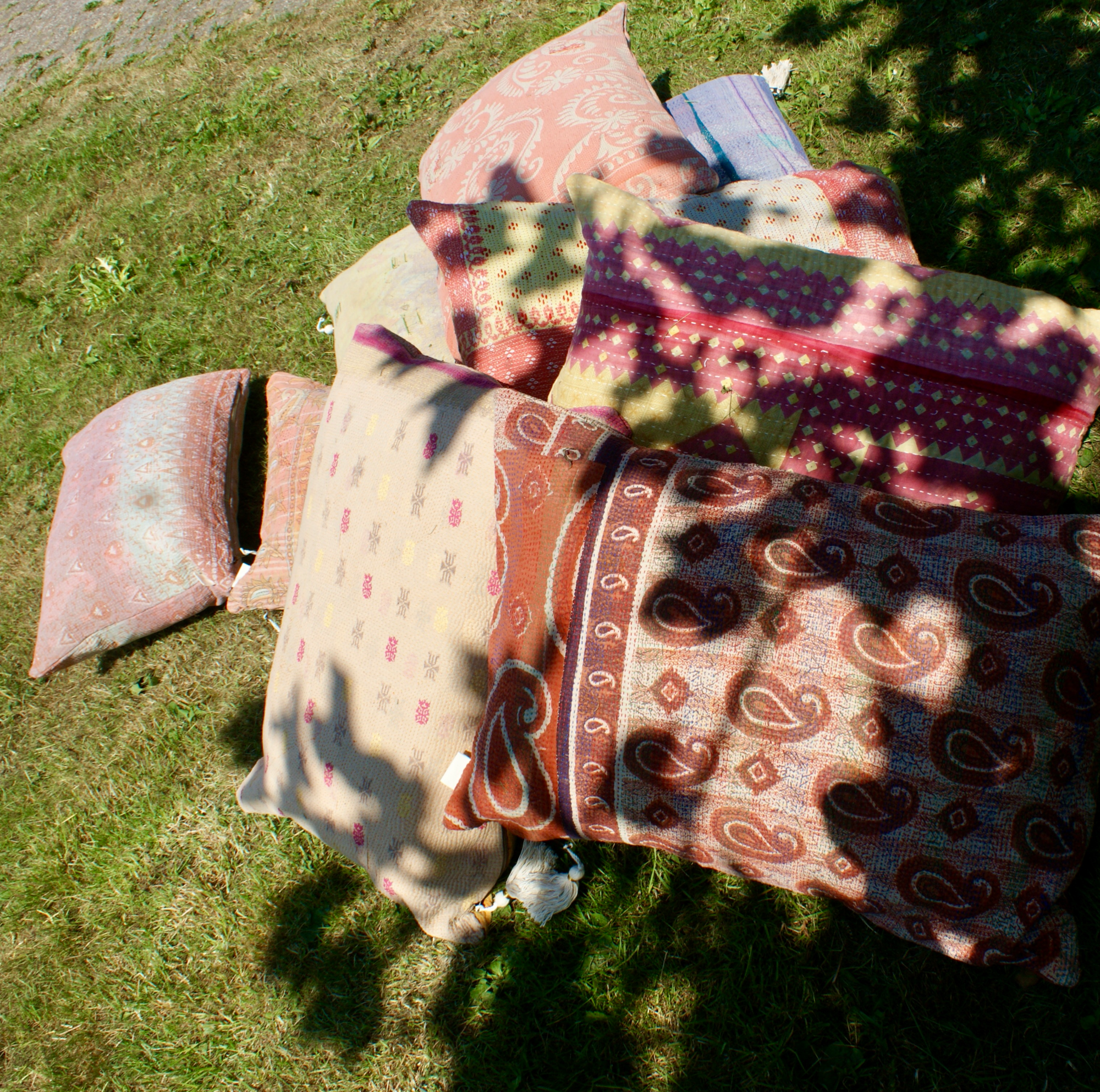 Kussen Kantha vintage 50x70 cm orange yellow