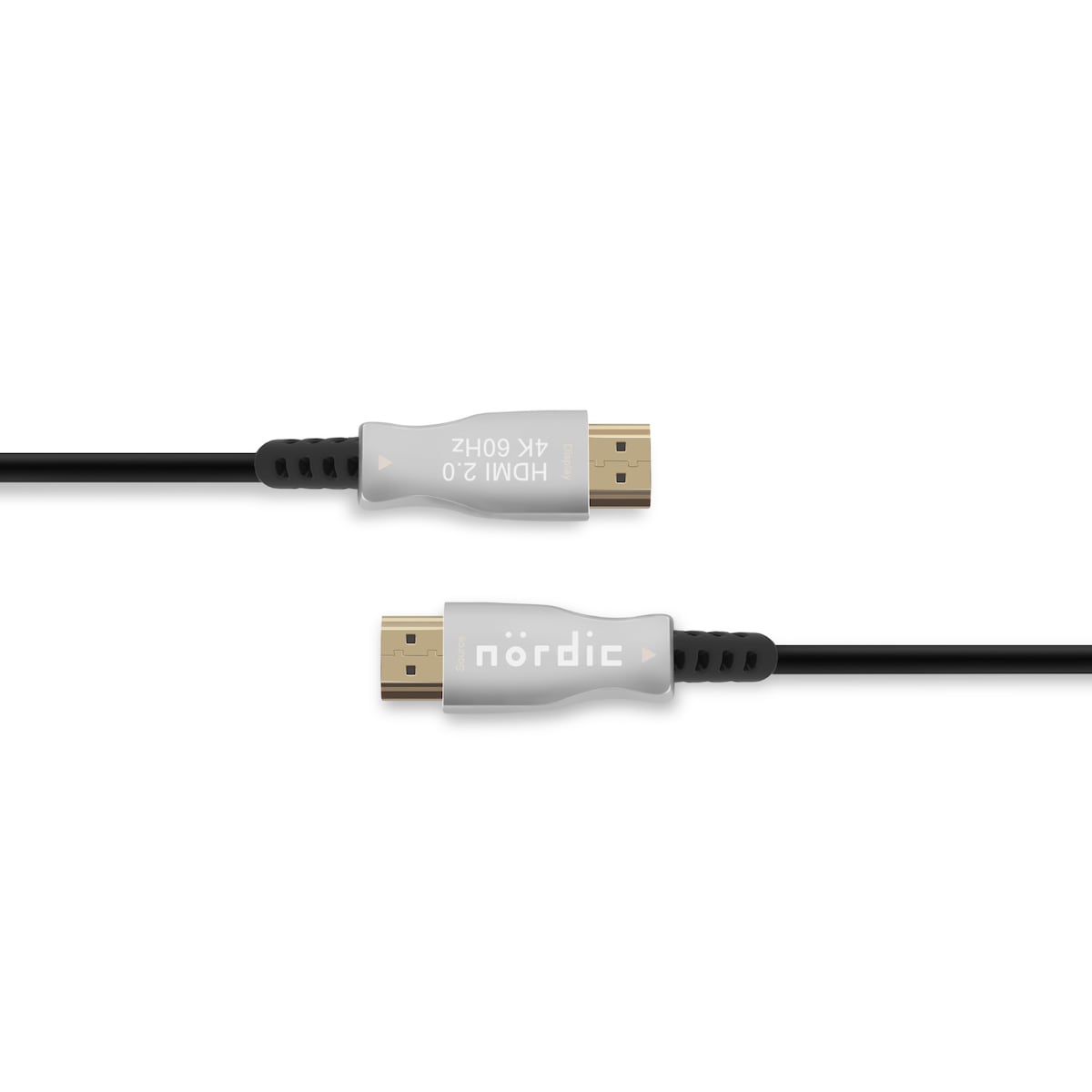 NÖRDIC 50m Active AOC Fiberoptisk HDMI 2.0 4K 60Hz 18Gbps EDID CEC HDR ARC Dolby DTS-HD