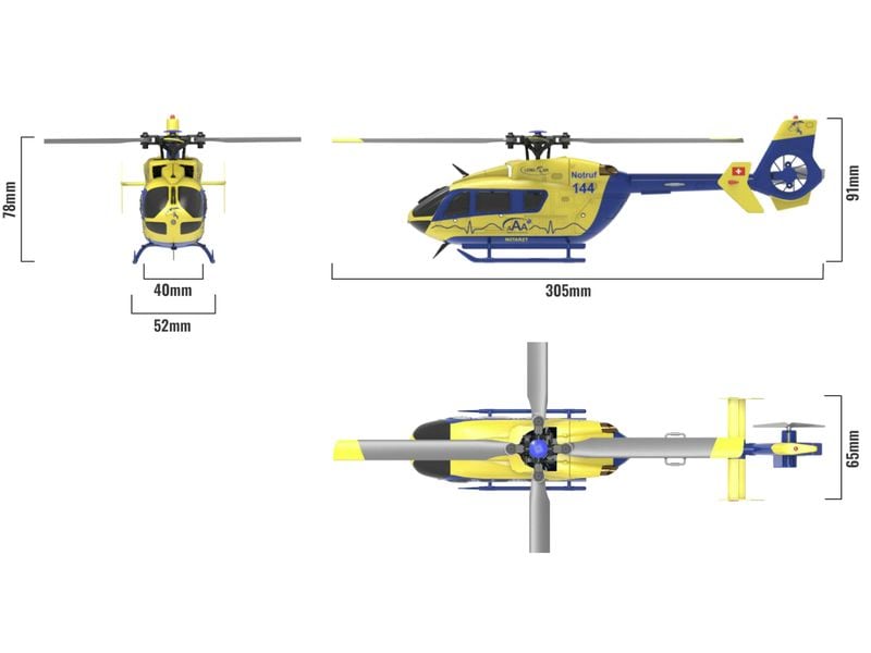 Amewi Helikopter AFX-135 Alpine Air Ambulance 4-Kanal, RTF Kleiner Scale Heli mit 4-Kanal Steuerung für Einsteiger und Fortgeschrittene Piloten