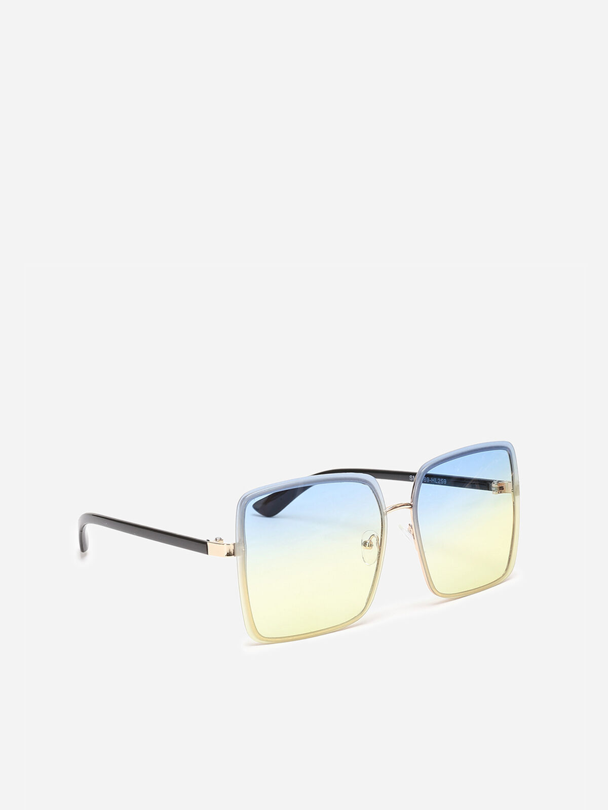 Lunettes de soleil carrées avec dégradé- Jaune