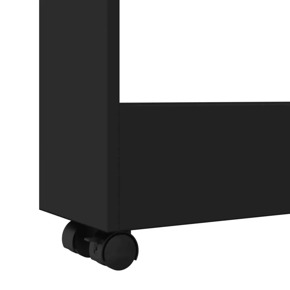 vidaXL - Opbergtrolley - Zwart - Bewerkt hout
