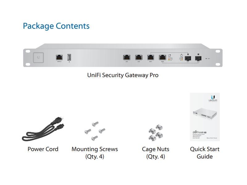 Ubiquiti VPN-Router UniFi Security Gateway USG-PRO-4 Sicherheits-Gateway mit vier Ports