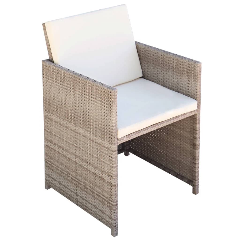 Salon de jardin meuble d'extérieur ensemble de mobilier encastrable avec coussins 13 pièces rotin beige
