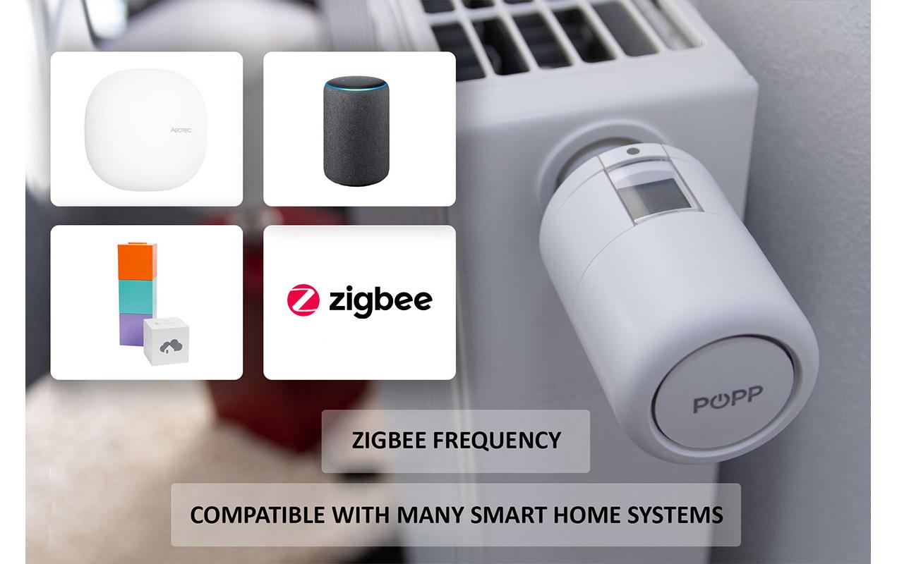 Smart Home Thermostat POPP Zigbee 3.0Smarter Heizkörperthermostat mit Zigbee 3.0 Funktechnologie