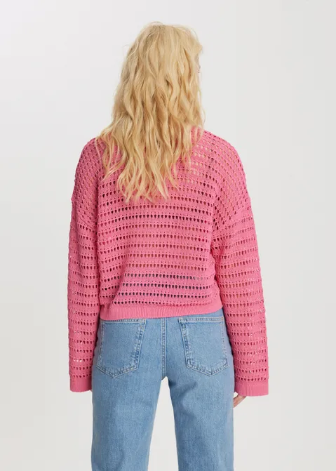 Open knit trui roze (ROS)