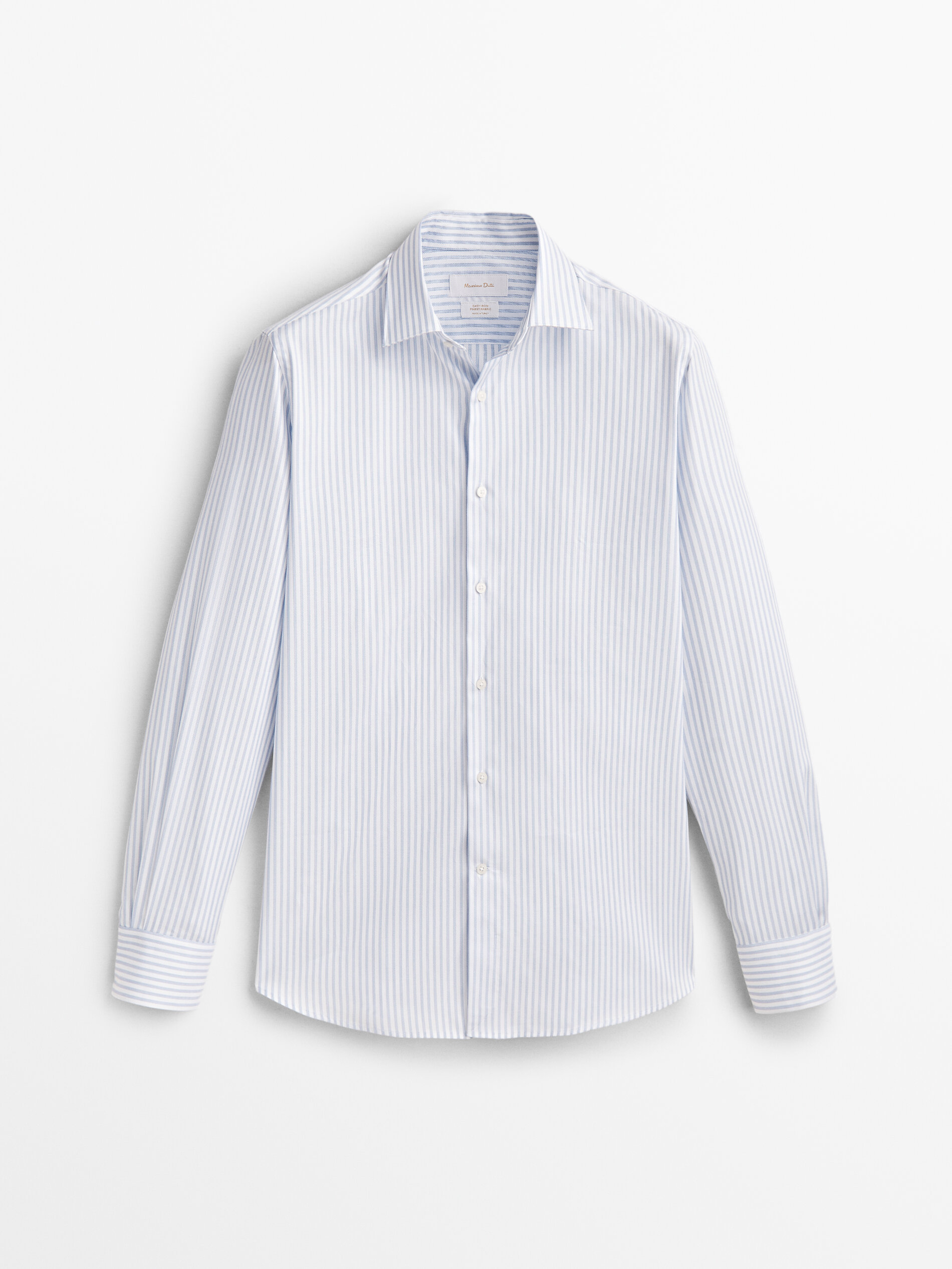 Camisa de fácil passar, corte regular - CELESTE